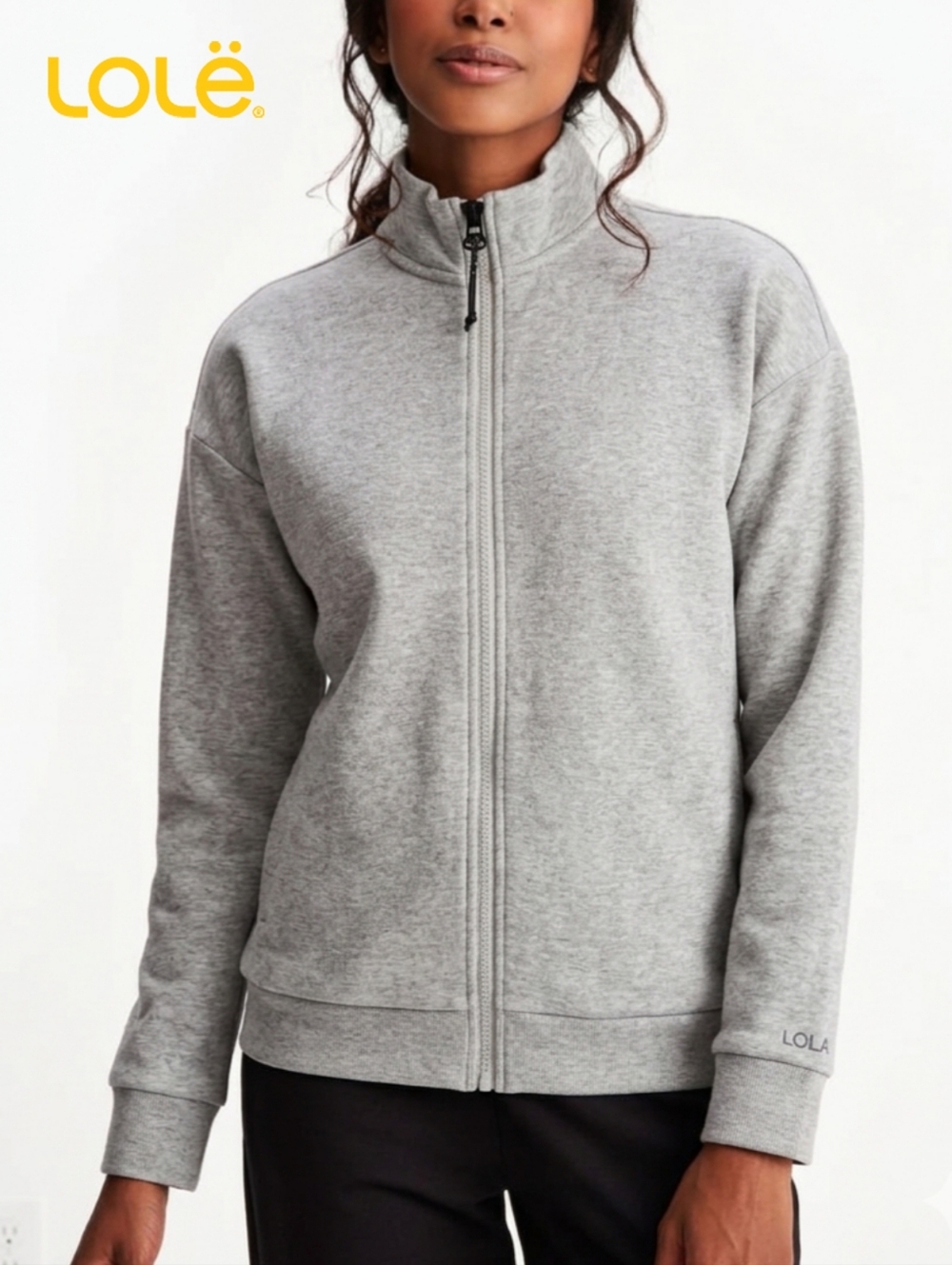 XS Lole Constance Cardigan Women's Grey Cotton/Polyester Full-Zip Sweater Jacket